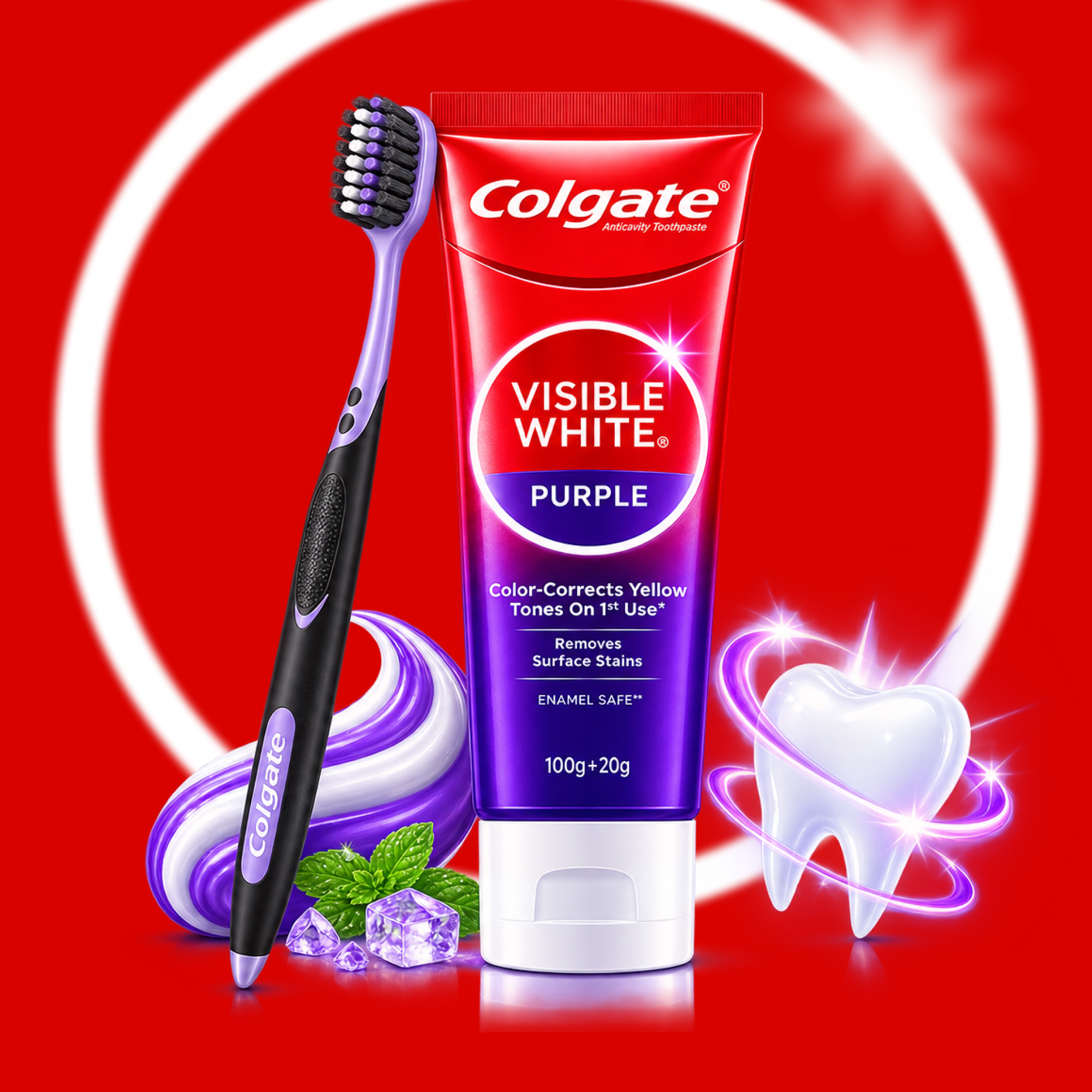 Colgate Visible White Purple Whitening Toothpaste